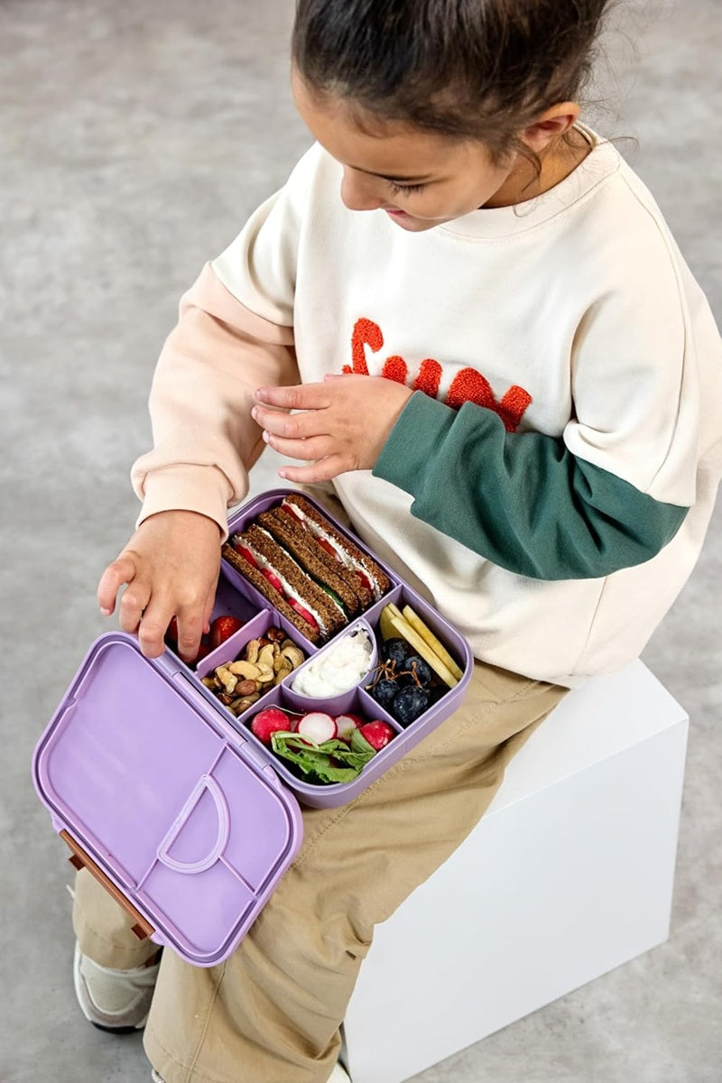 LASSIG Bento cutie de prânz cu compartimente detașabile 17x21 cm INIMĂ MICĂ