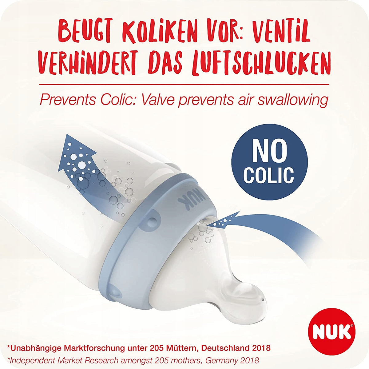 NUK No Colic set de biberons 2x 300 ml 0-6