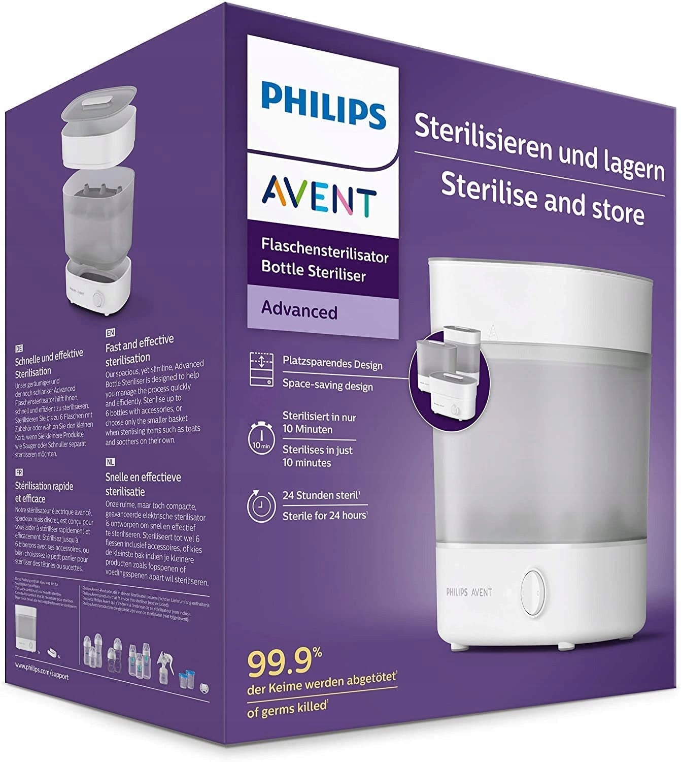 PHILIPS AVENT elektryczny sterylizator parowy – zdjęcie produktu 7