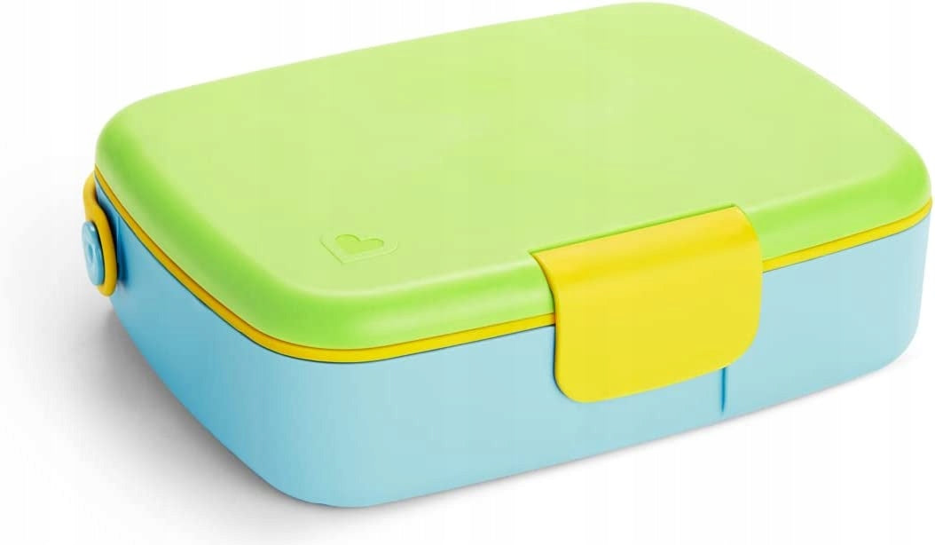 MUNCHKIN Bento Box śniadaniówka + sztućce, 5 komór, niebiesko-zielono-żółta
