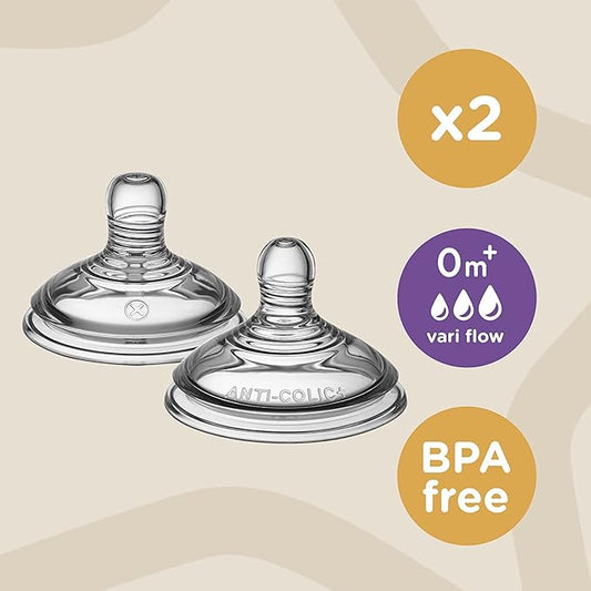 TOMMEE TIPPEE smoczki 0m+ x2 VariFlow Closer to Nature