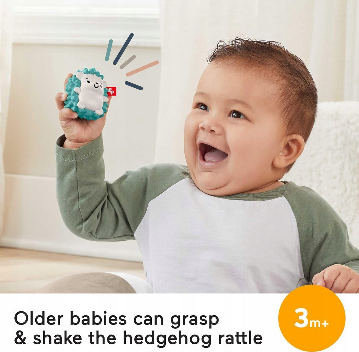 FISHER-PRICE poduszka do zabawy na brzuszku Sarenka z grzechotką jeżyk dla niemowląt 3m+