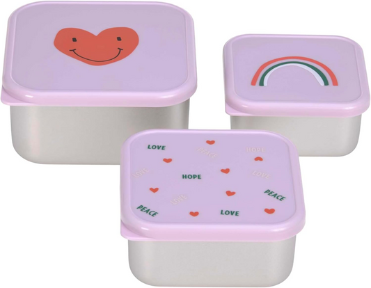LASSIG Snackbox stalowe PUDEŁKA NA PRZEKĄSKI x3