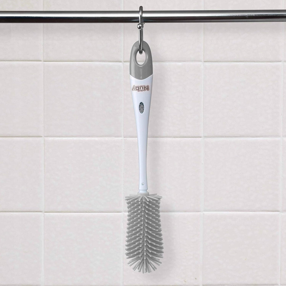 NUBY 2w1 szczotka do czyszczenia smoczków i butelek 30 cm + podstawka – zdjęcie produktu 4