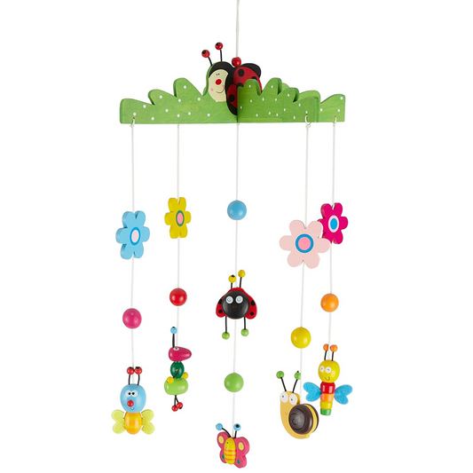 BIECO 3D Fiori e Insetti giostrina in legno per culla 26 x 39 cm