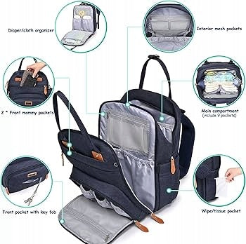 WELAVILA Kinderwagen-Rugzak met accessoires