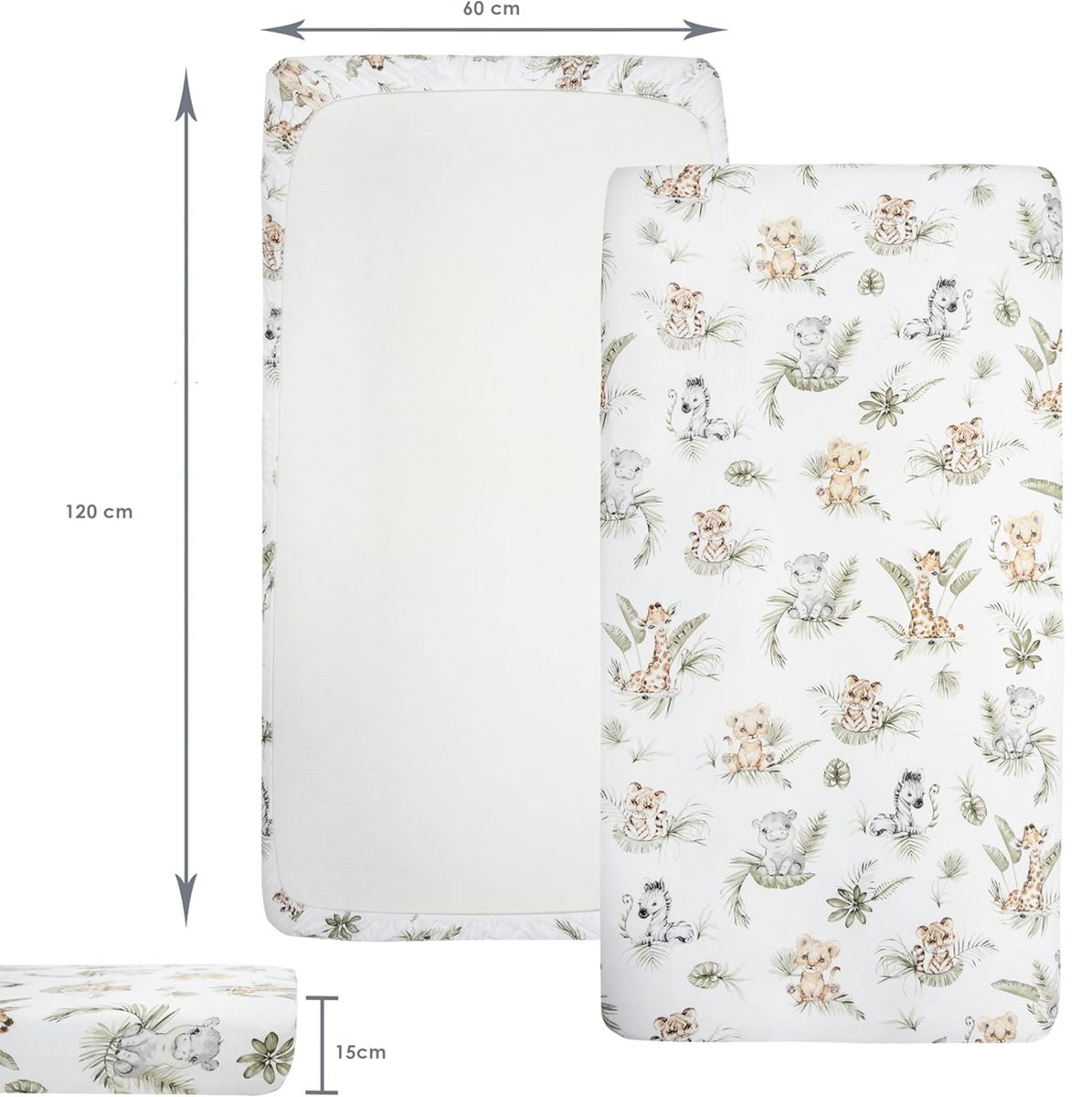 MEDIPARTNERS prześcieradło do łóżeczka 60cmx120cm x3 – zdjęcie produktu 2