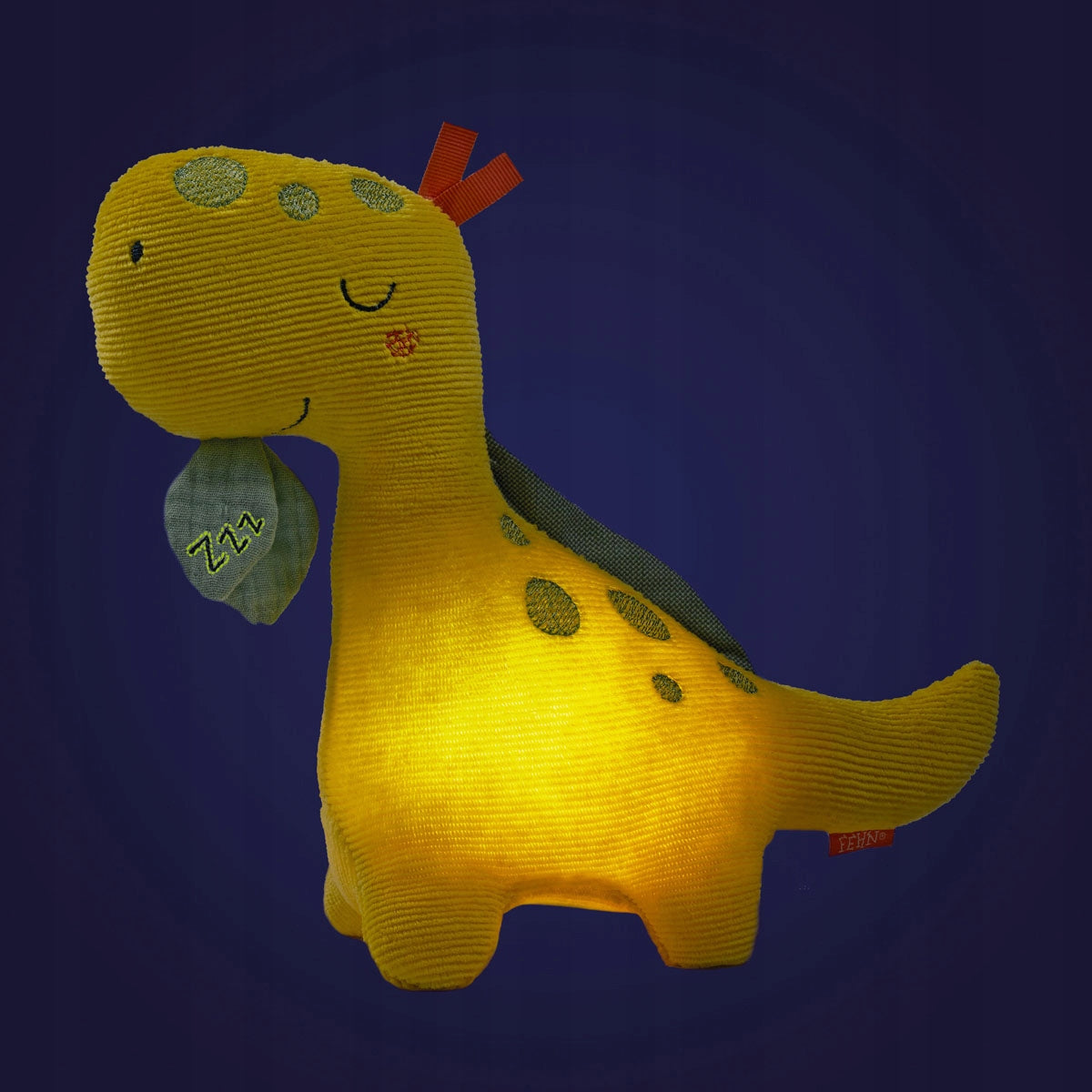 FEHN sztruksowa przytulanka z lampką nocną DINO 20 x 23 cm – zdjęcie produktu 3