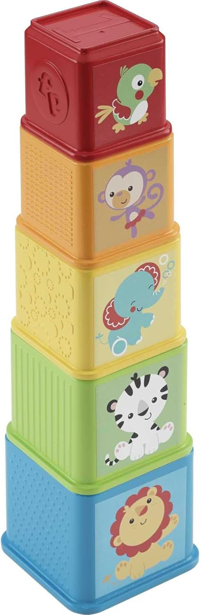 FISHER-PRICE Stack & Explore Blocks κύβοι διαφορετικών μεγεθών, 5 τεμάχια – φωτογραφία προϊόντος 4