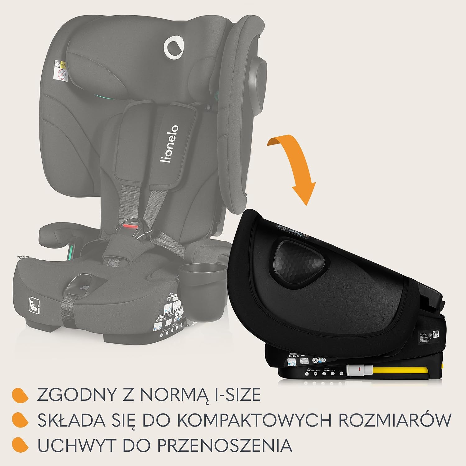LIONELO NELLY i-Size fotelik samochodowy 76-150 cm z ISOFIX – zdjęcie produktu 5