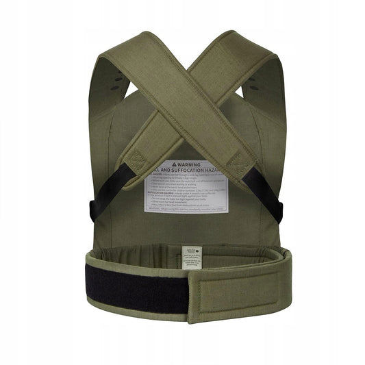 ROOKIE nosidełko ergonomiczne 3-15kg ORGANIC khaki, miękkie nosidło dla aktywnych rodziców