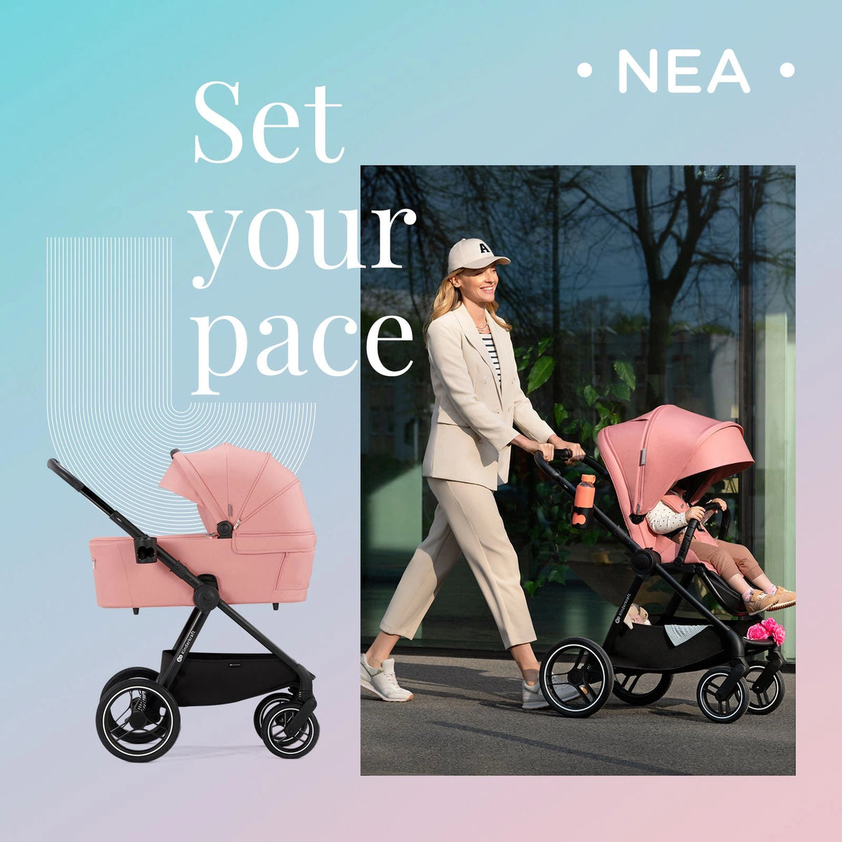 KINDERKRAFT gondola do wózka NEA UPF50+ kompaktowa – MIDNIGHT BLACK – zdjęcie 8