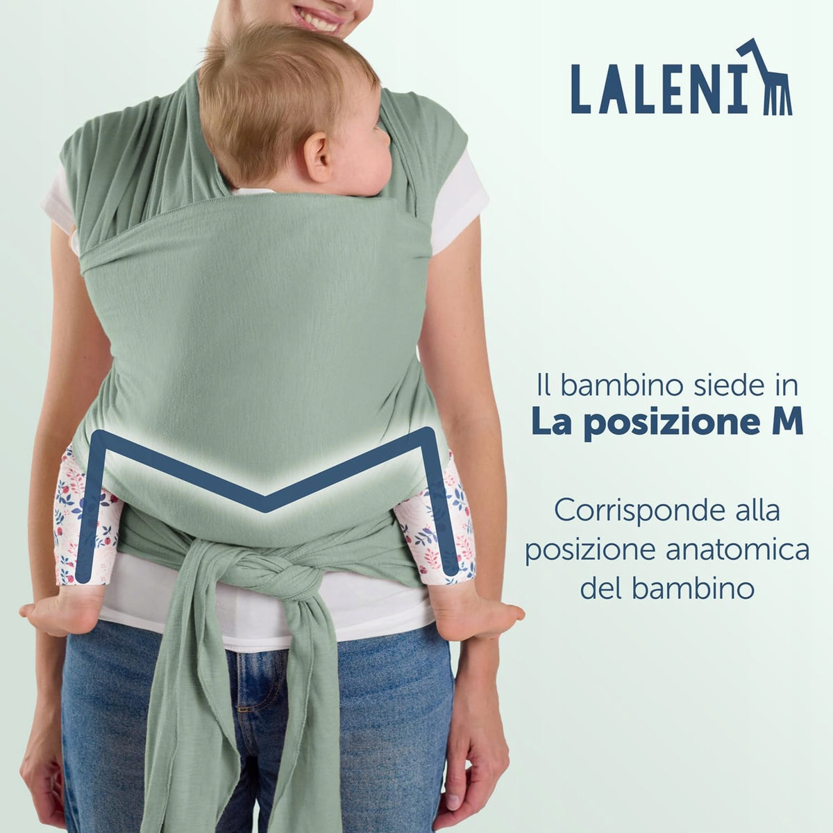 LALENI eșarfă elastică pentru purtarea bebelușului până la 15 kg