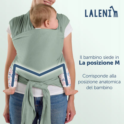 LALENI eșarfă elastică pentru purtarea bebelușului până la 15 kg