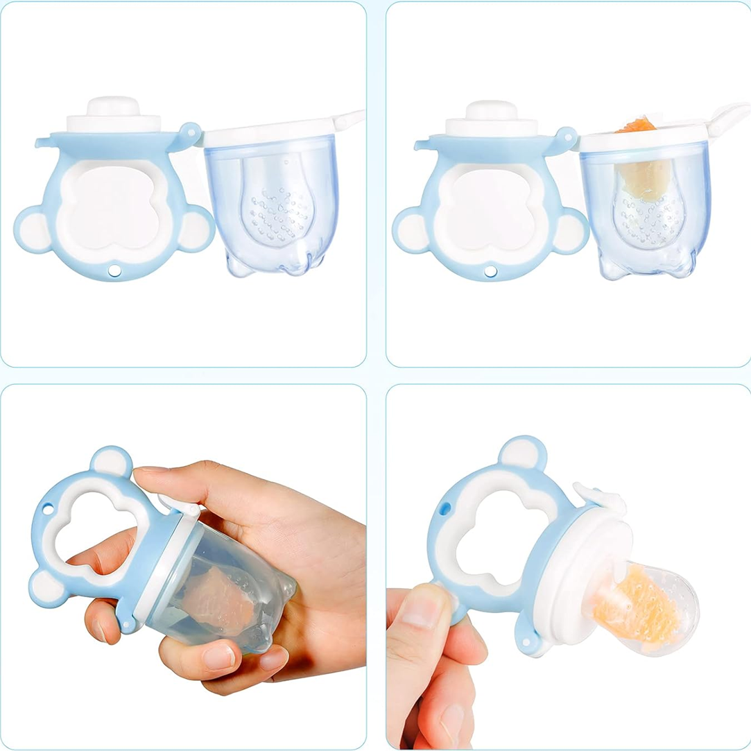 LEADSTAR Gryzak podajnik na owoce 2 sztuki 6 ustników + łyżeczka 90 ml
