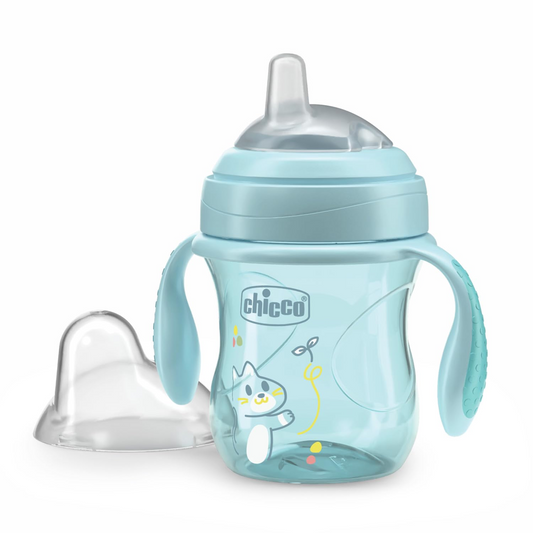 CHICCO Transition Cup netekoucí hrnek s náustkem a úchyty 200 ml 4 m+