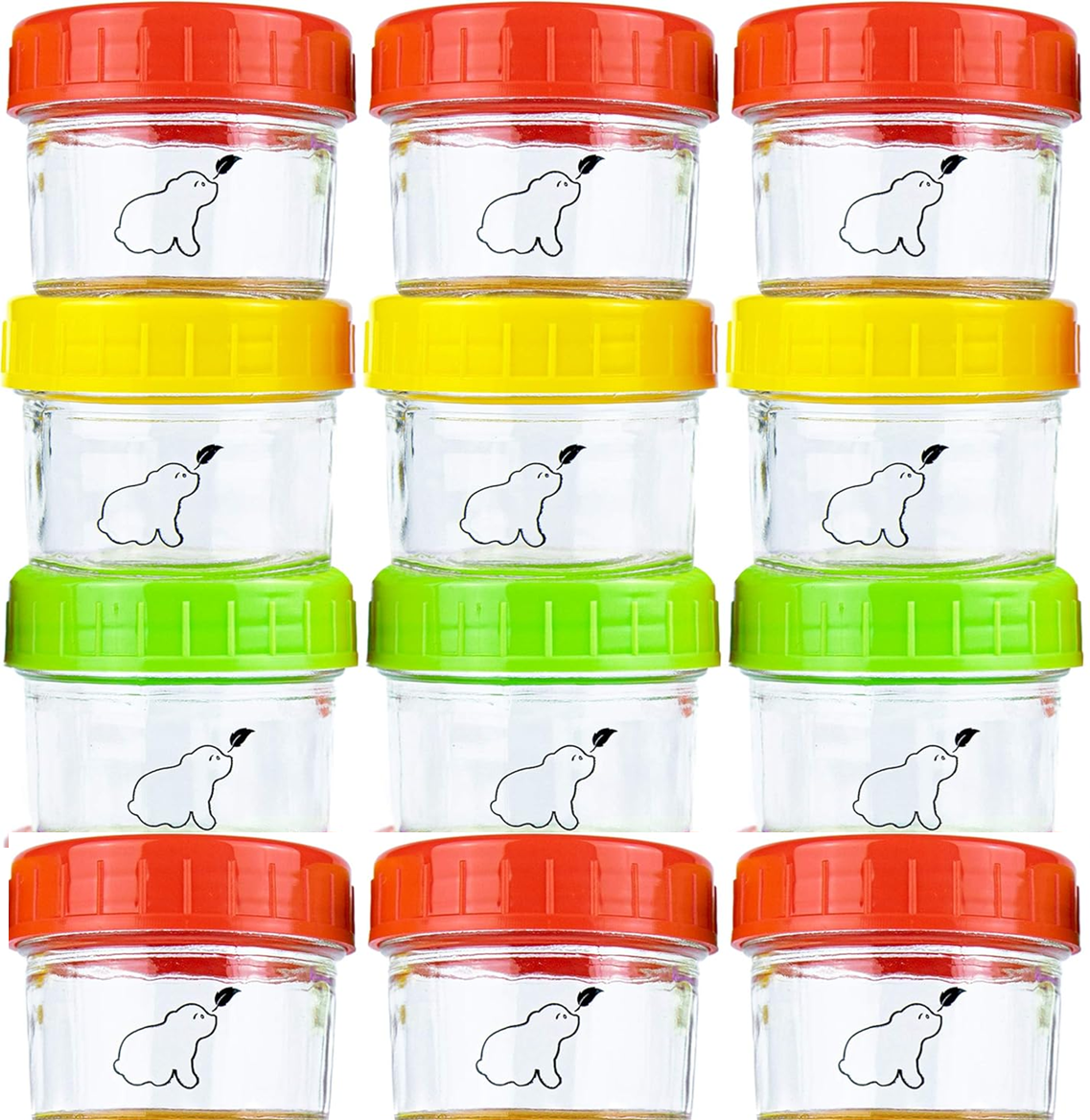 BUDDING BEAR Glasbehälter Gläschen 120 ml x 12