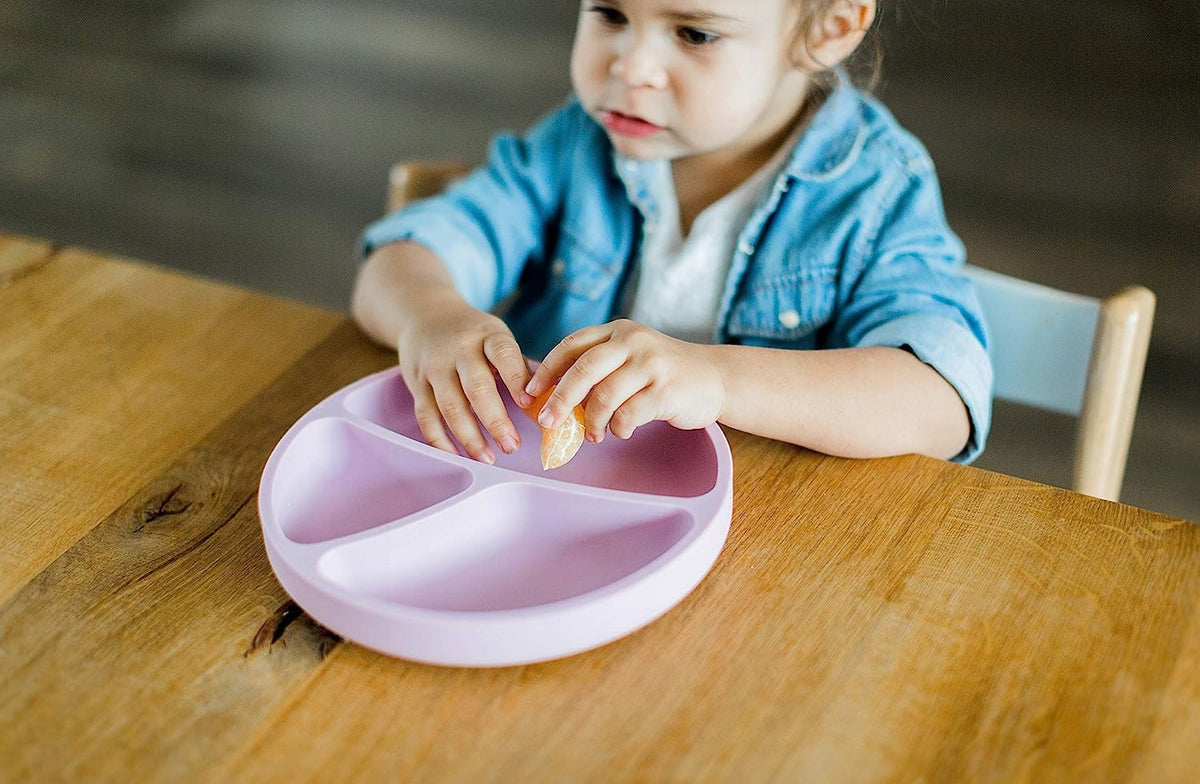 KINDSGUT assiette en silicone avec ventouse, 3 compartiments