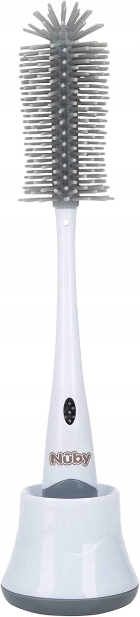 NUBY 2in1 spazzola per la pulizia di tettarelle e biberon 30 cm + supporto