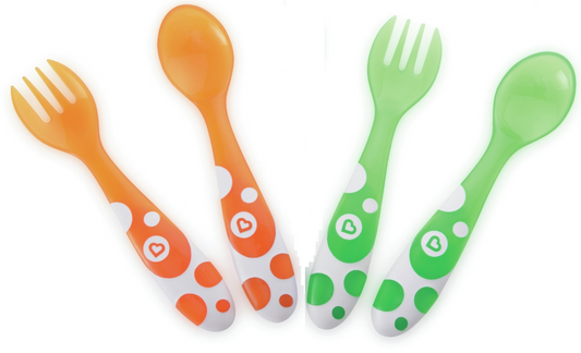 MUNCHKIN Set multiplo posate cucchiaino x2 forchetta x2 12 mesi+