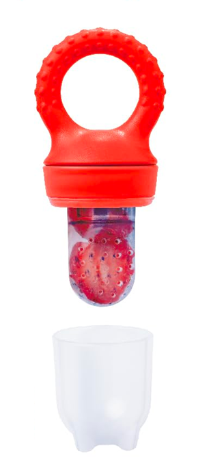 LOVE NOOBS massaggiagengive dosatore di frutta per bambini 3 mesi+ 2 pezzi 6 beccucci