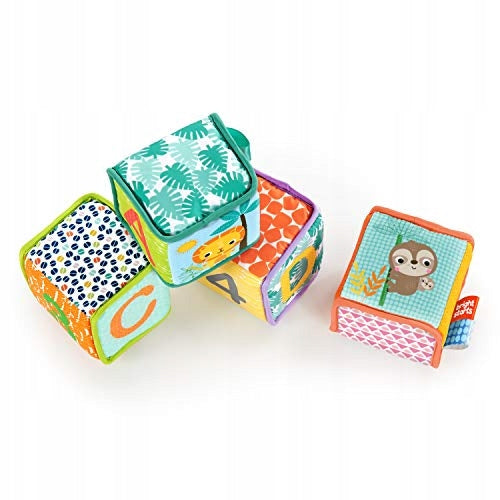 BRIGHT STARTS cuburi educaționale moi GRAB & STACK