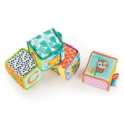 BRIGHT STARTS cuburi educaționale moi GRAB & STACK