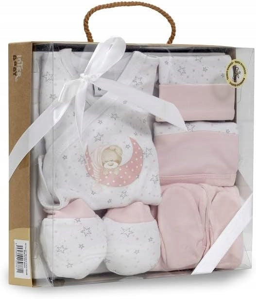 INTERBABY zestaw upominkowy z bambusa piżama czapka skarpetki śliniak