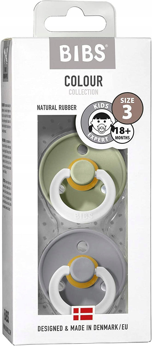 BIBS COLOUR GLOW smoczki uspokajające 2pack kauczuk 18 msc+ ŚWIECĄCE
