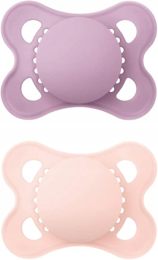 MAM ORIGINAL smoczek uspokajający x2 2-6m kauczuk, różowy i fioletowy