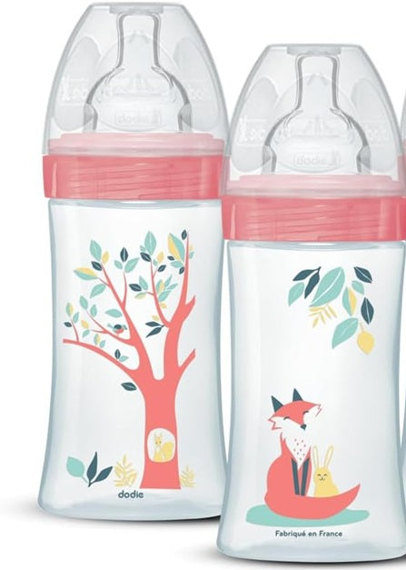 DODIE láhev 270 ml dudlík 2 střední průtok 0-6 m LIŠKA a ZAJÍC