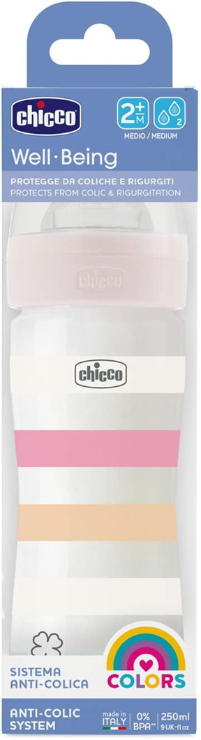 CHICCO Well-Being butelka 250ml 2m+ średni przepływ – zdjęcie produktu 2