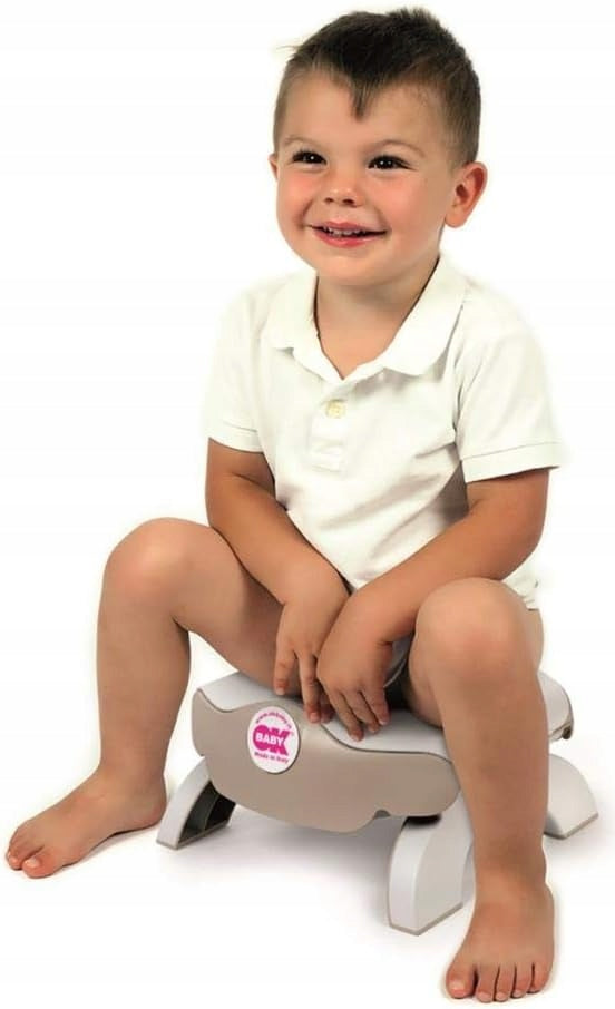 OK BABY 3W1 Nocnik Turystyczny Nakładka + worki, biało-beżowy nocnik 3w1 dla dziecka 15 m+, stabilny i higieniczny