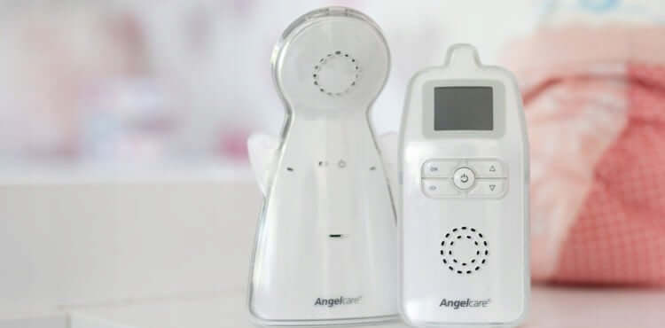 ANGELCARE AC423-D analogowa NIANIA ELEKTRONICZNA biała niania elektroniczna z odbiornikiem i nadajnikiem, zasilanie sieciowe i bateryjne