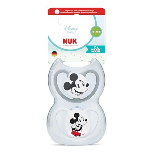 NUK Perfect Match Air smoczki 18-36 mies. z motywem Disney Mickey Mouse, ortodontyczne, z dużymi otworami wentylacyjnymi