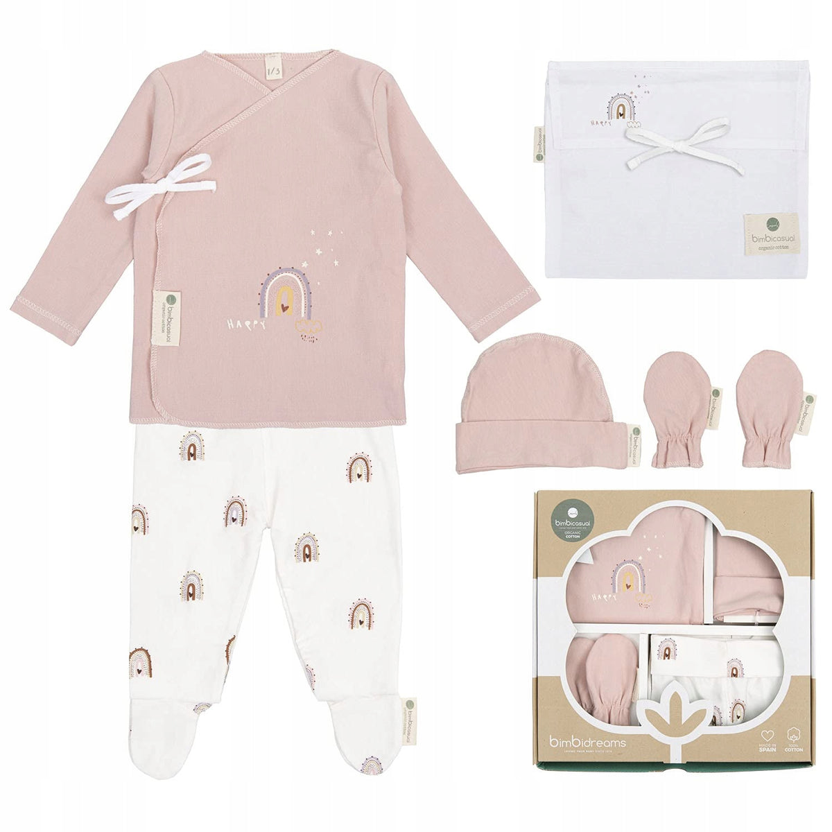 BIMBI CASUAL set mezzo pagliaccetto e maglietta 5 pezzi 1-3 mesi