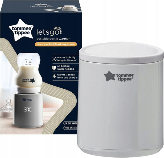TOMMEE TIPPEE LetsGo podróżny podgrzewacz USB, przenośny podgrzewacz do butelek, szary
