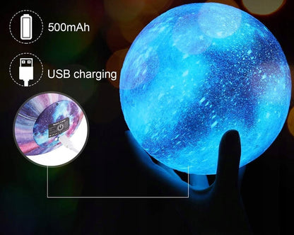 Lámpara nocturna Galaxy Luna 16 colores con mando a distancia y base LUNA