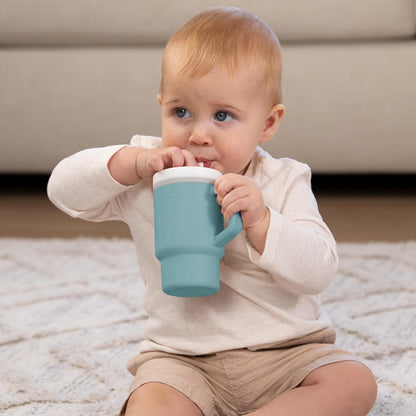 INFANTINO My 1st Tumbler bicchiere in silicone antigoccia con beccuccio 266 ml 6 m+