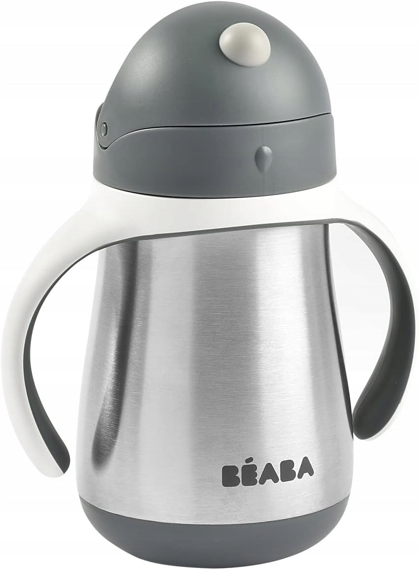 BEABA vaso antiderrame con pajita acero inoxidable 250 ml