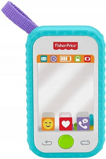 FISHER-PRICE GML96 smartfon gryzak grzechotka lusterko, kolorowa zabawka dla niemowląt 3 m+