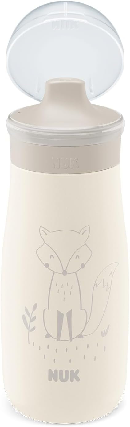 NUK Mini-Me Sip stalowa butelka z twardym ustnikiem 300 ml 9 m+ LIS, beżowa butelka z lisem