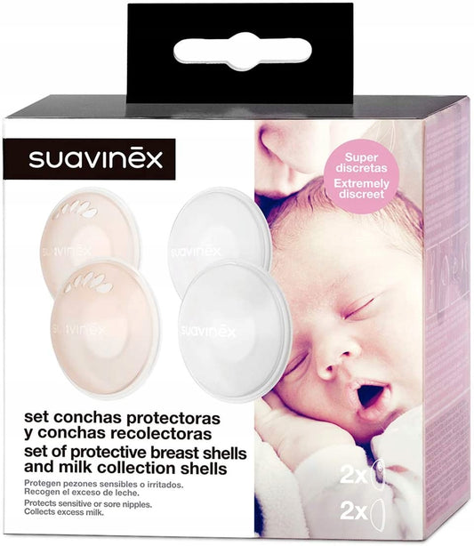 SUAVINEX conchiglie raccoglitrici per latte + conchiglie protettive