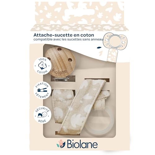Biolane clip in cotone per ciuccio con ciondolo