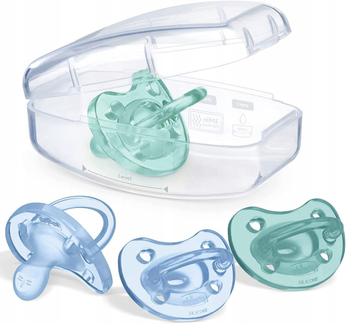CHICCO soothers.silicone pacifiers x4