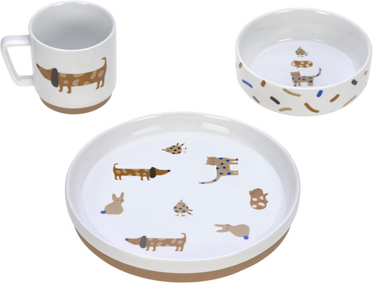 LASSIG Little Mateys zestaw naczyń porcelanowych 3el.