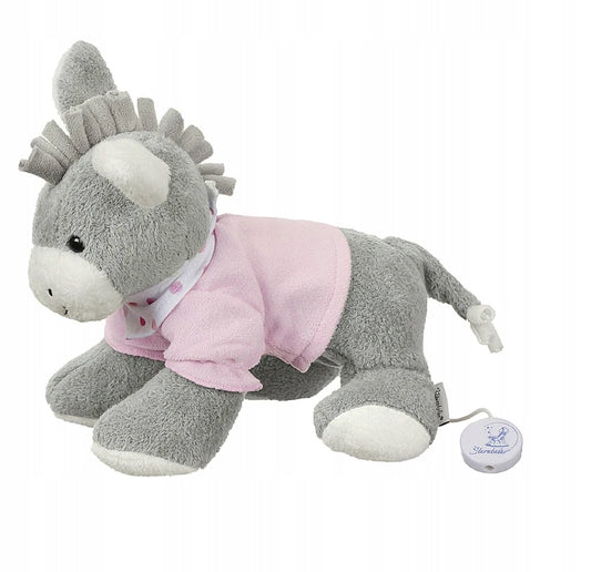 STERNTALER Osiołek Emmi PRZYTULANKA z POZYTYWKĄ 20 cm - różowo-szara przytulanka z utworem La-Le-Lu