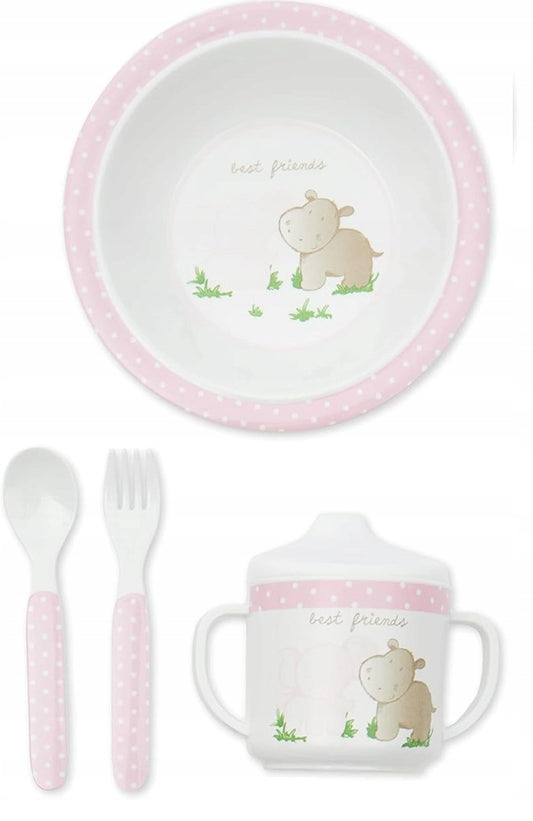 BIECO set di stoviglie in melamina 4 pezzi.