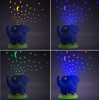 ANSMANN Słoń projektor gwiazd LED + melodia