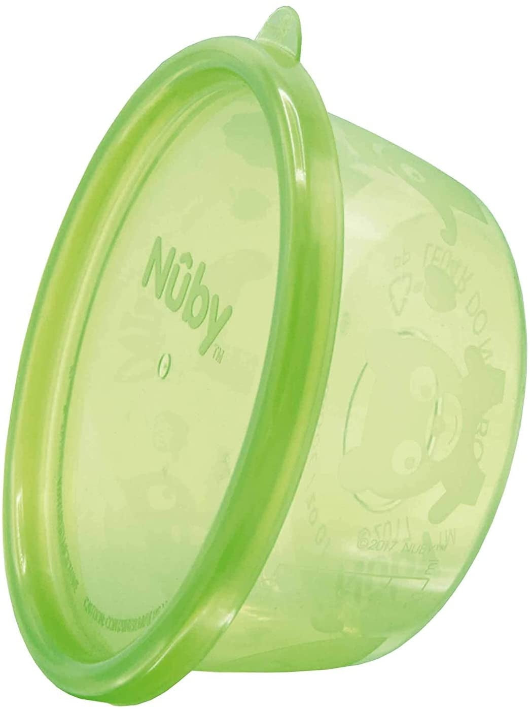 NUBY pojemniki na przekąski 6x300, zielony pojemnik 300 ml do mikrofalówki, zmywarki, lodówki i zamrażarki